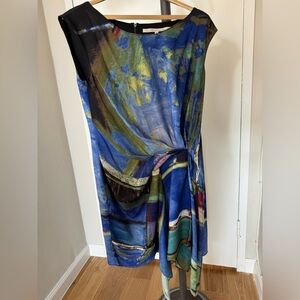 RACHEL Rachel Roy Blue Painted dress size medium